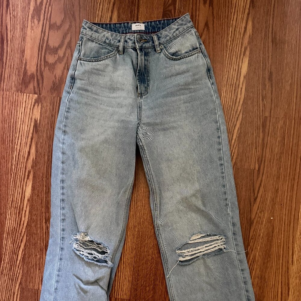 High Rise distressed straight leg RVCA jeans - Size 24